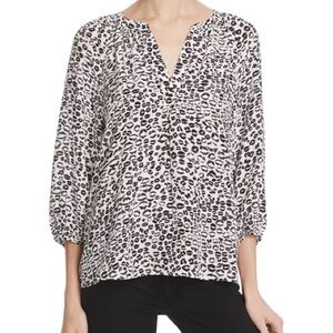 JOIE 100% Silk Addie B Black & White Animal Print Blouse Women’s Top